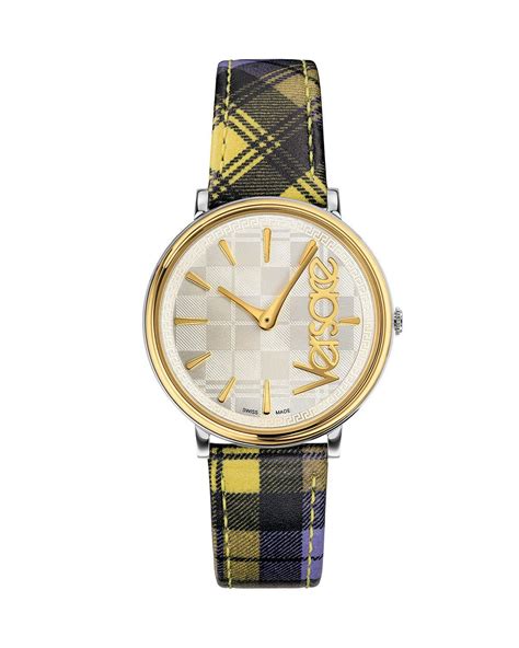 versace plaid watch|macy's Versace.